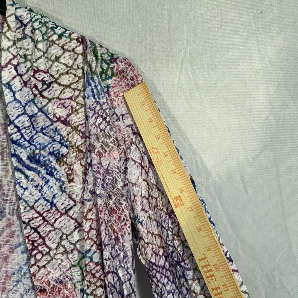 Carine Claire Open Cardigan Shrug Neon Mix XL Lightweight Stretch Sweater NEW - Picture 7 of 11